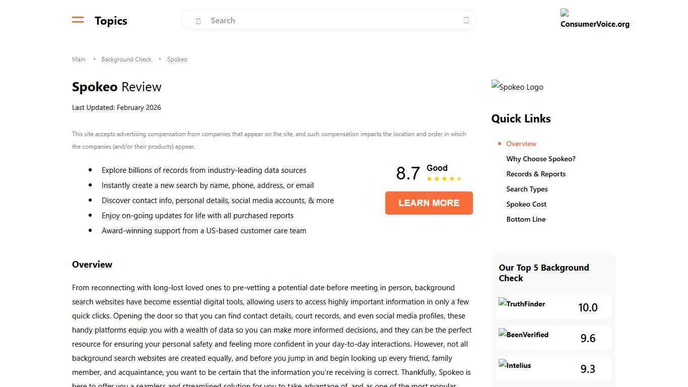 Spokeo Review February 2026 - Shop Background Check